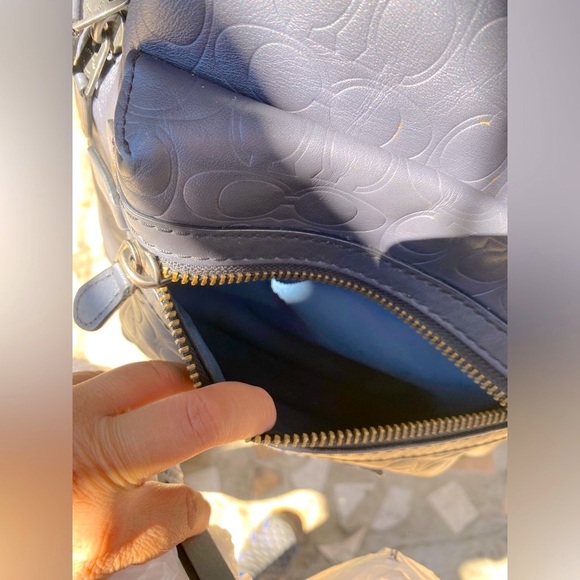 Coach Academy navy Backpack In Signature Leather - Picture 15 of 17